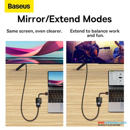 Baseus Lite Series HDMI to VGA with 3.5mm Jack and Micro Power Port (6M)
